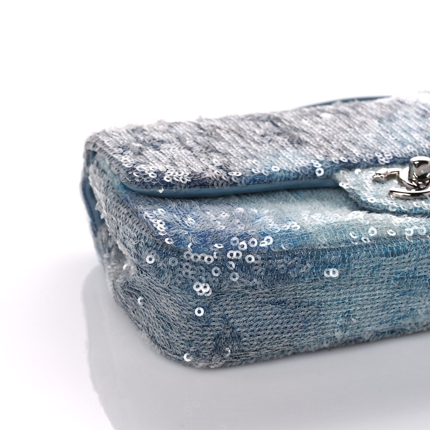 Chanel Sequin Mini Waterfall Flap Light Blue 9 of 10