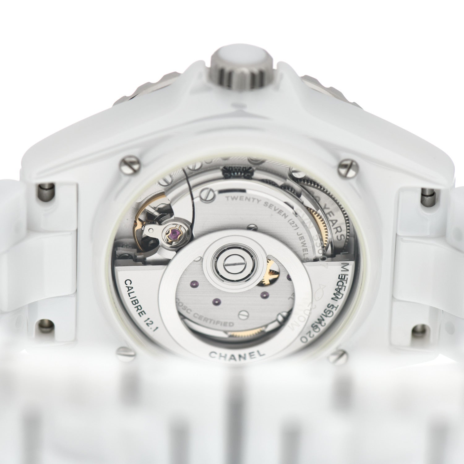 Chanel Stainless Steel Ceramic Diamond 38mm J12 Limited Edition Automatic Watch White 4 of 5