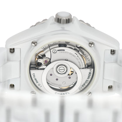 Chanel Stainless Steel Ceramic Diamond 38mm J12 Limited Edition Automatic Watch White 4 of 5