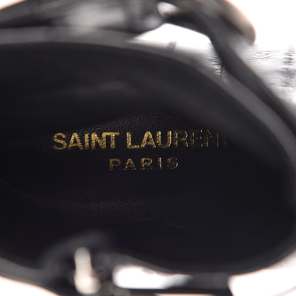 Saint Laurent Shiny Eel Joplin Buckle Booties 36 Black 7 of 9