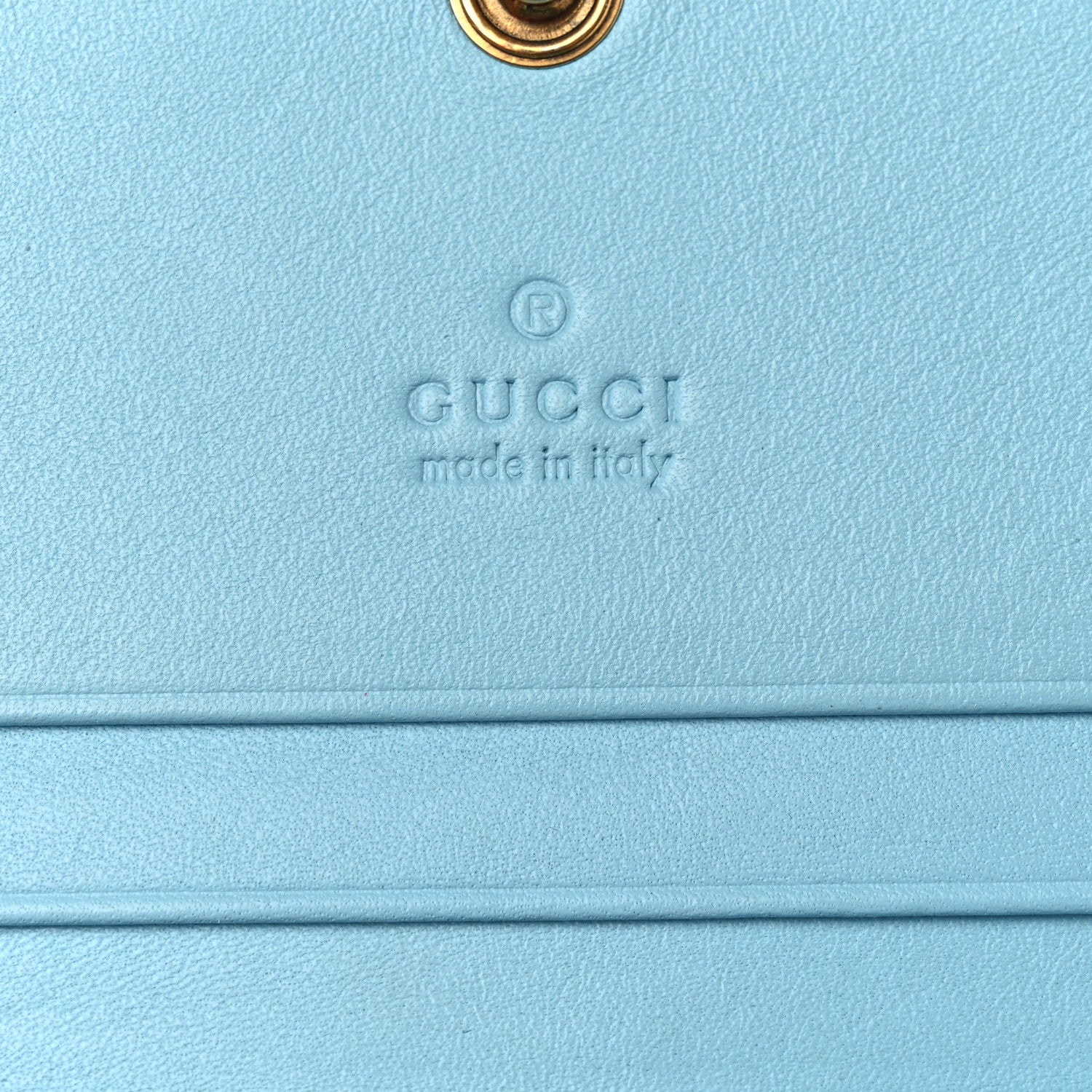 Gucci X UNSKILLED WORKER Calfskin Matelasse Flora Painted GG Marmont Card Case Wallet Cloudy Blue Multicolor 6 of 13