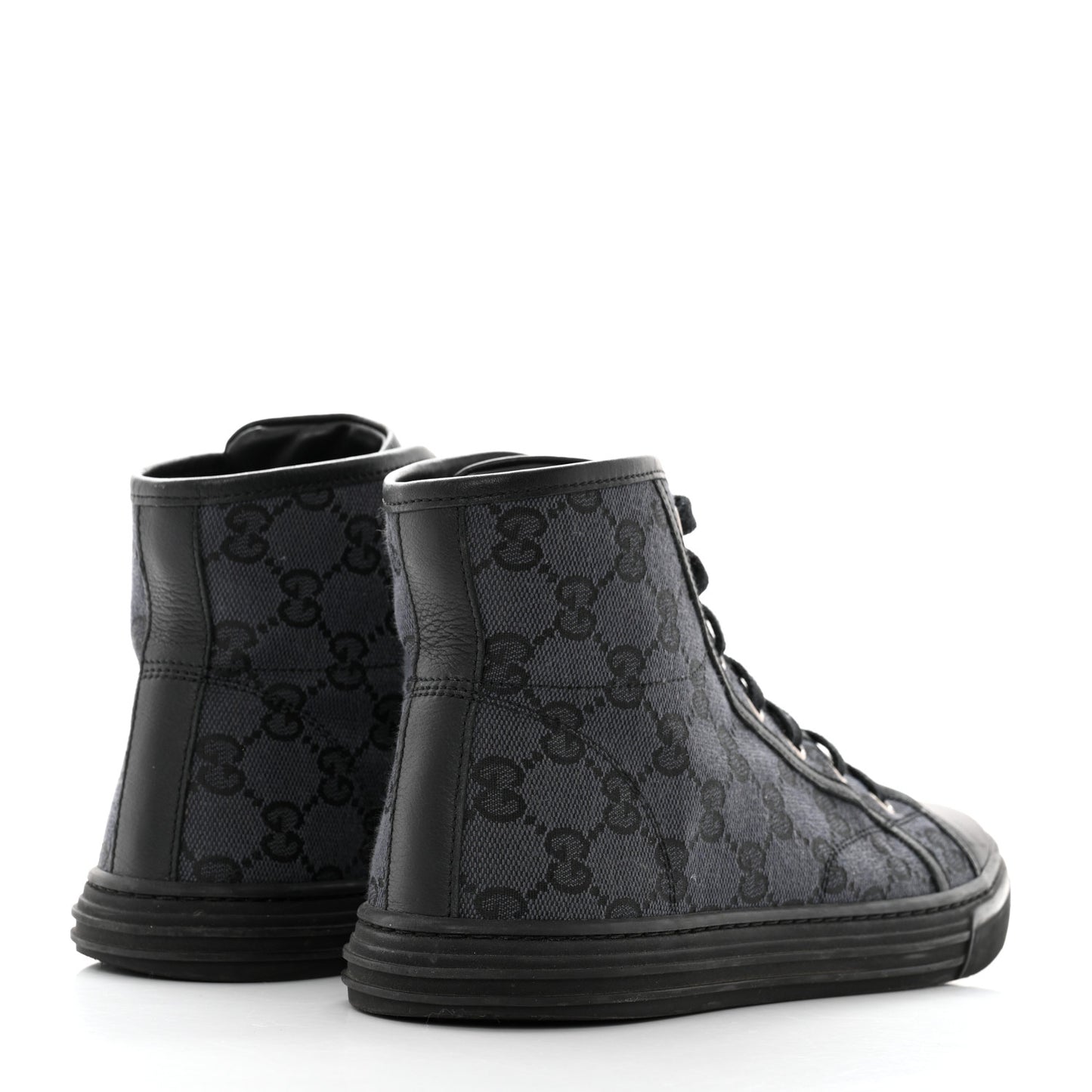 Monogram Womens High Top Sneakers 36.5 Black