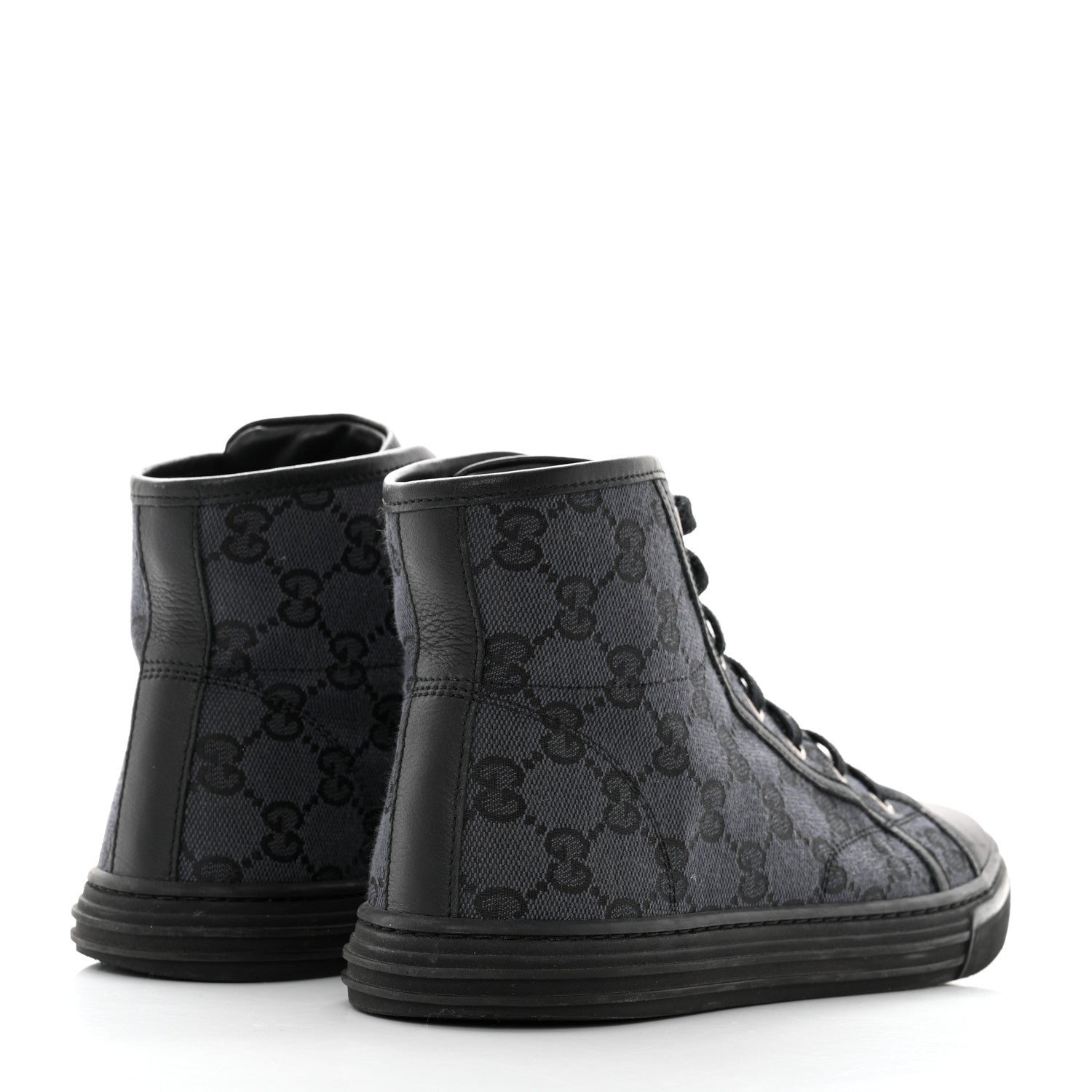 Gucci Monogram Womens High Top Sneakers 36.5 Black 4 of 8