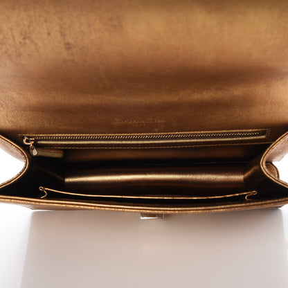 Christian Dior Metallic Brushed Calfskin Medium Diorama Flap Bag Gold 7 of 10