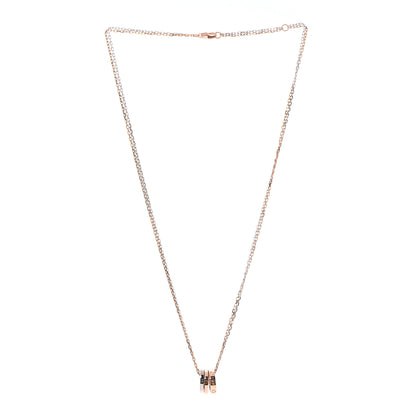 Cartier 18K White Pink Gold Diamond Three Ring LOVE Pendant Necklace 3 of 8