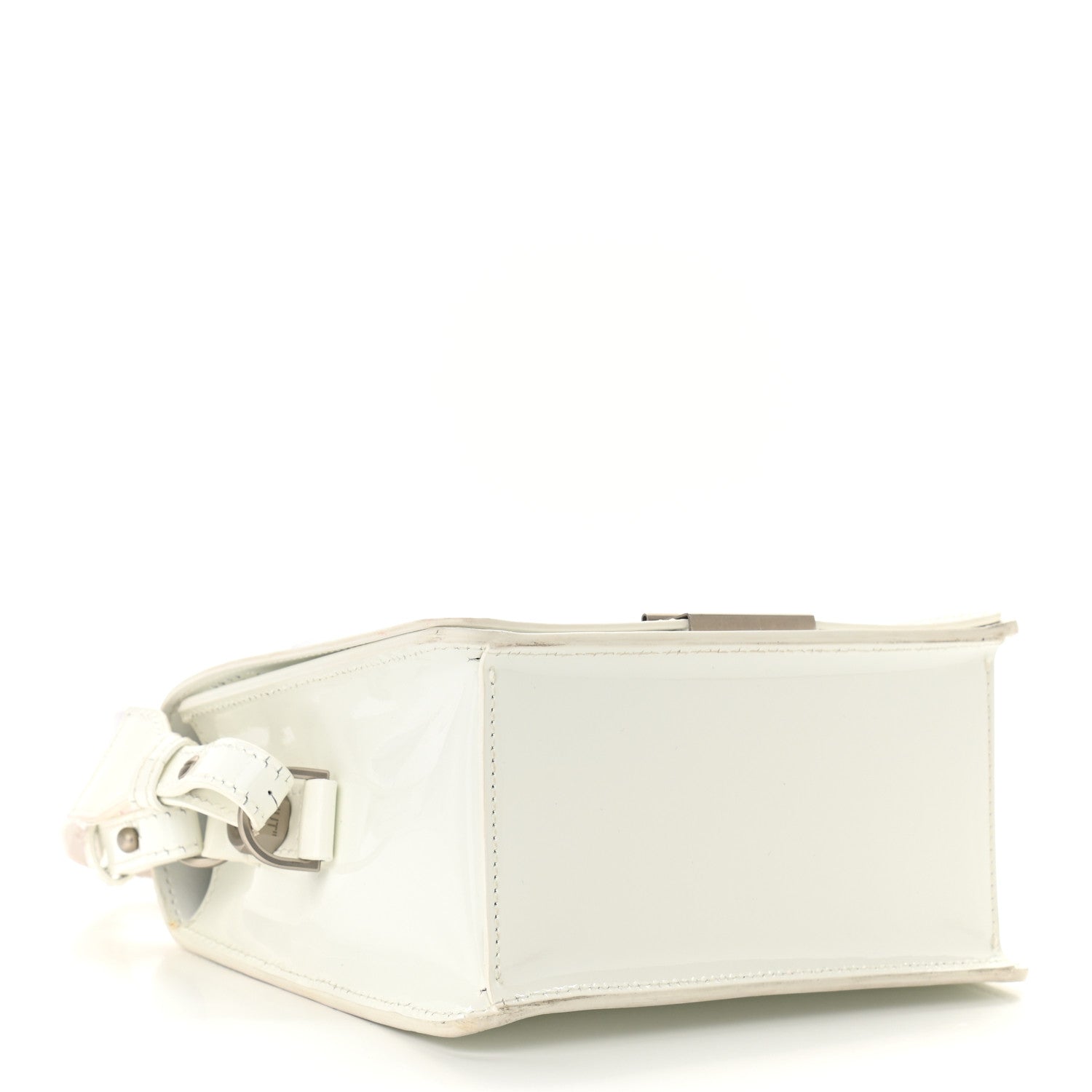 Off-White Calfskin Perforated Binder Flap Bag White 4 of 13