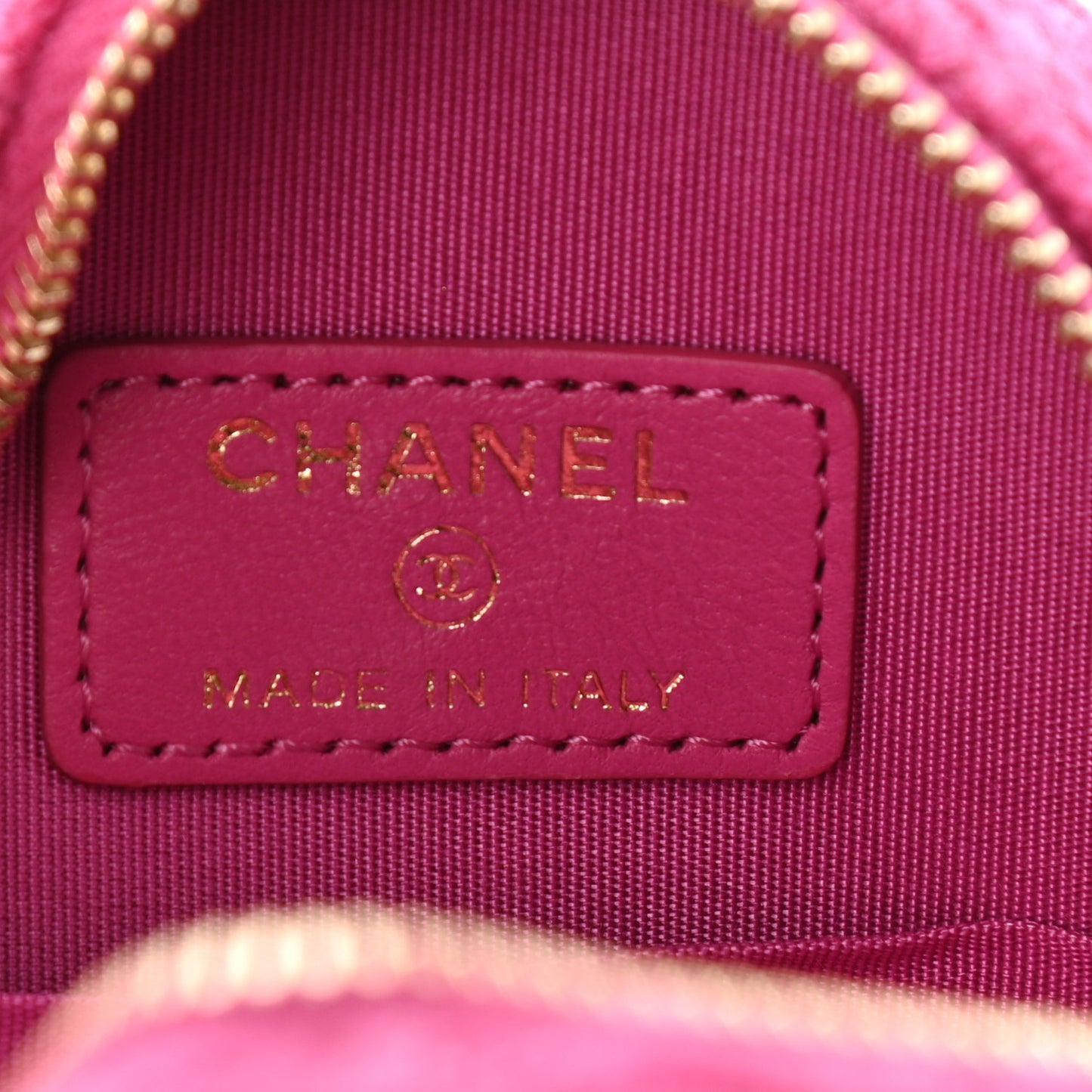 Wool Tweed Lambskin Quilted Chanel 19 Round Clutch With Chain and Coin Purse Fuchsia