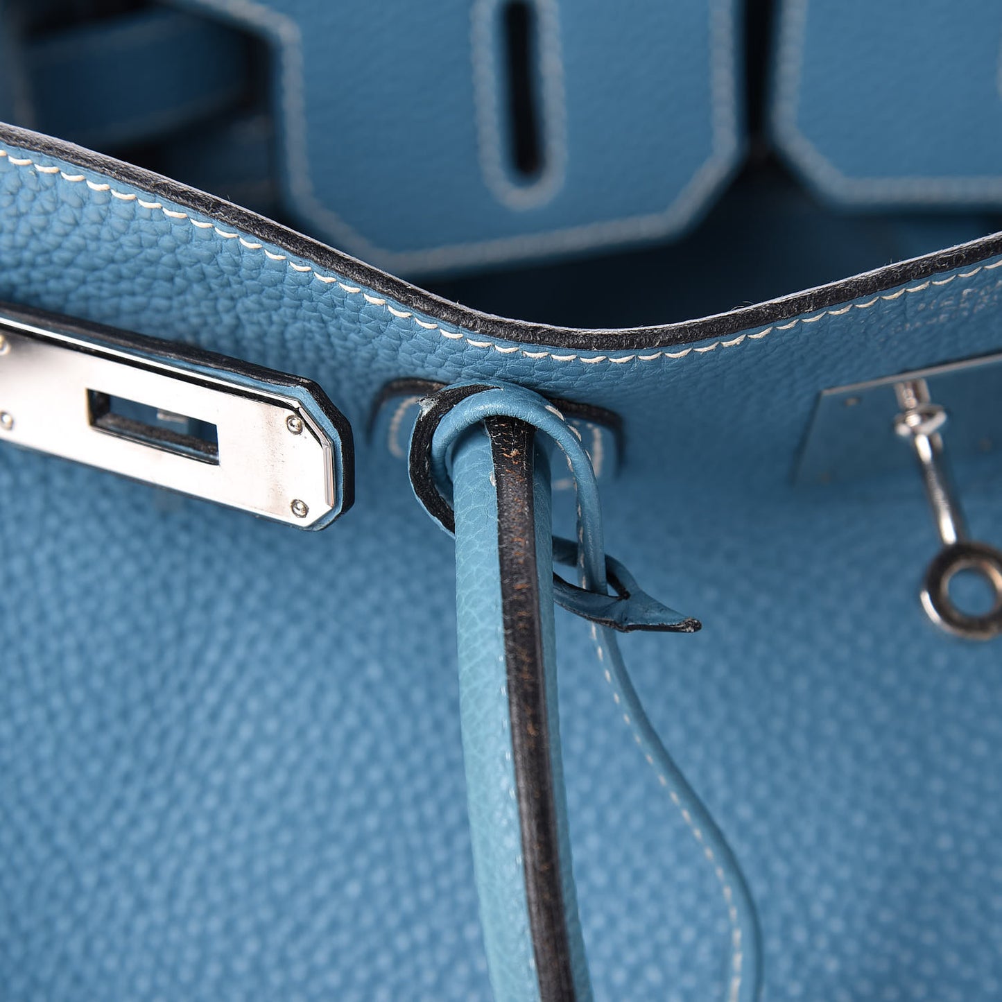 Taurillon Clemence Birkin 30 Blue Jean