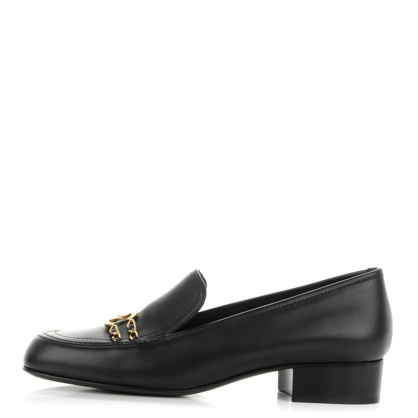 Calfskin CC Mocassin Loafers 40.5 Black