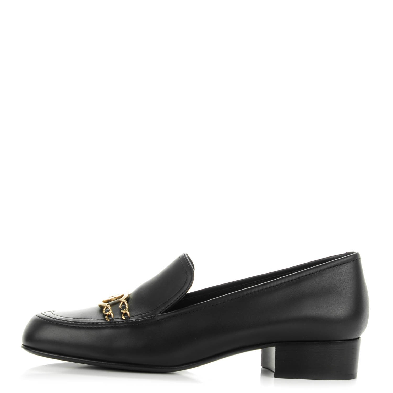 Chanel Calfskin CC Mocassin Loafers 40.5 Black 1 of 7