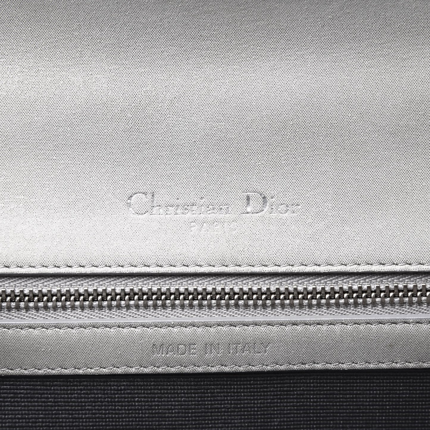 Metallic Patent Micro-Cannage Small Diorama Flap Bag Silver