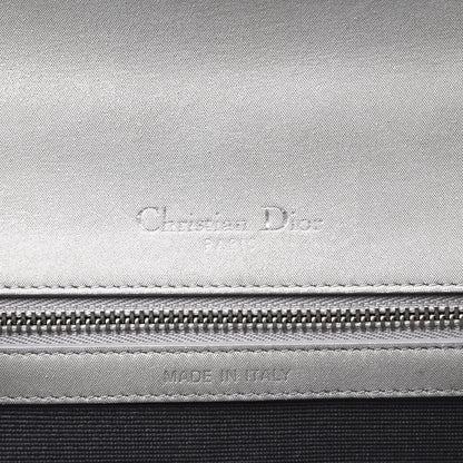 Christian Dior Metallic Patent Micro-Cannage Small Diorama Flap Bag Silver 5 of 10