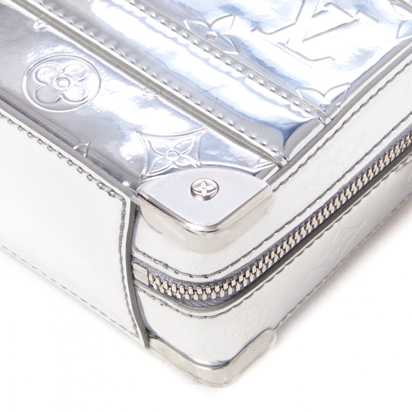 Monogram Mirror Handle Trunk Silver