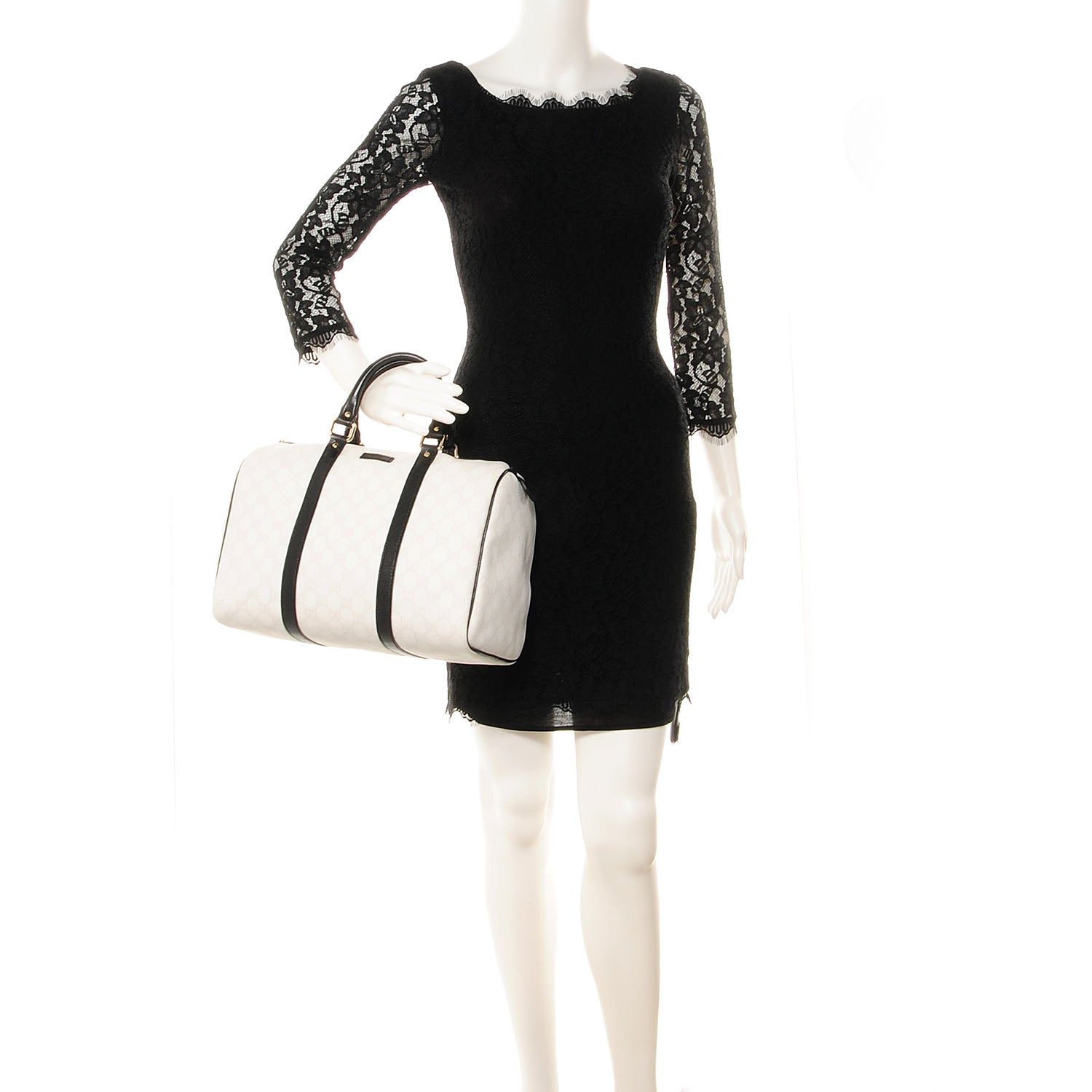 Gucci Monogram Medium Joy Boston Black Trim 2 of 7