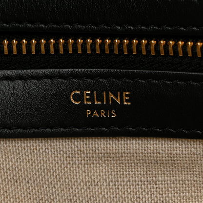 Celine Canvas Calfskin Triomphe Embroidered Horizontal Cabas Black 6 of 12
