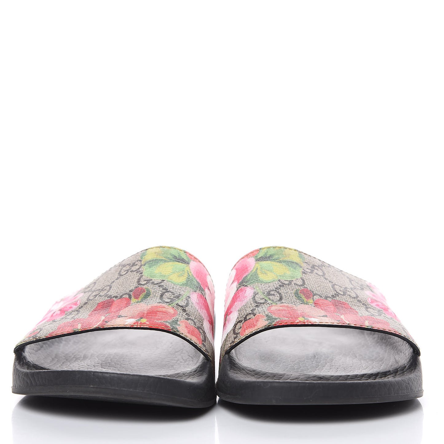 GG Supreme Monogram Blooms Slide Sandals 38 Beige Multicolor