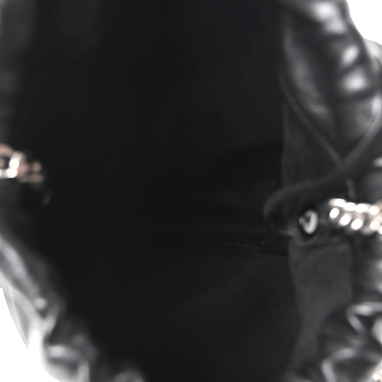 Lambskin Small Teddy Bucket Bag Black