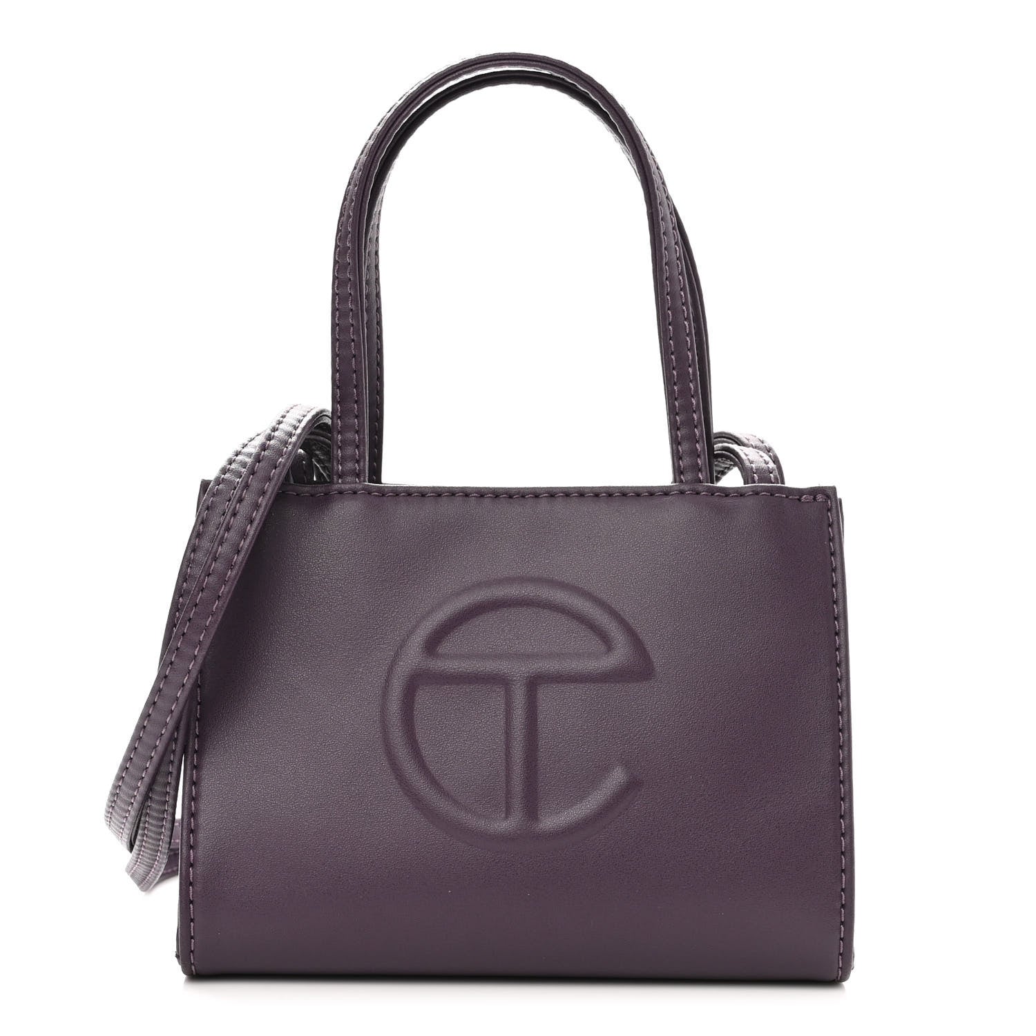 Telfar Vegan Leather Small Shopping Bag Eggplant 1 of 9