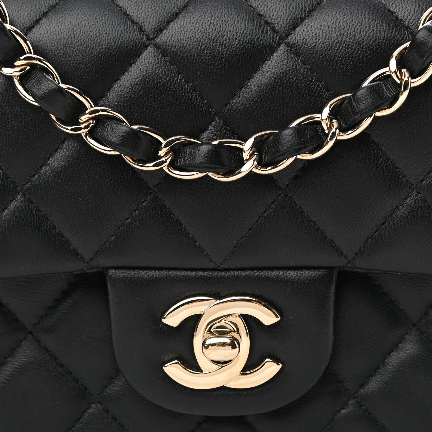 Chanel Lambskin Quilted Mini Rectangular Flap Black 8 of 12