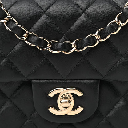 Chanel Lambskin Quilted Mini Rectangular Flap Black 8 of 12
