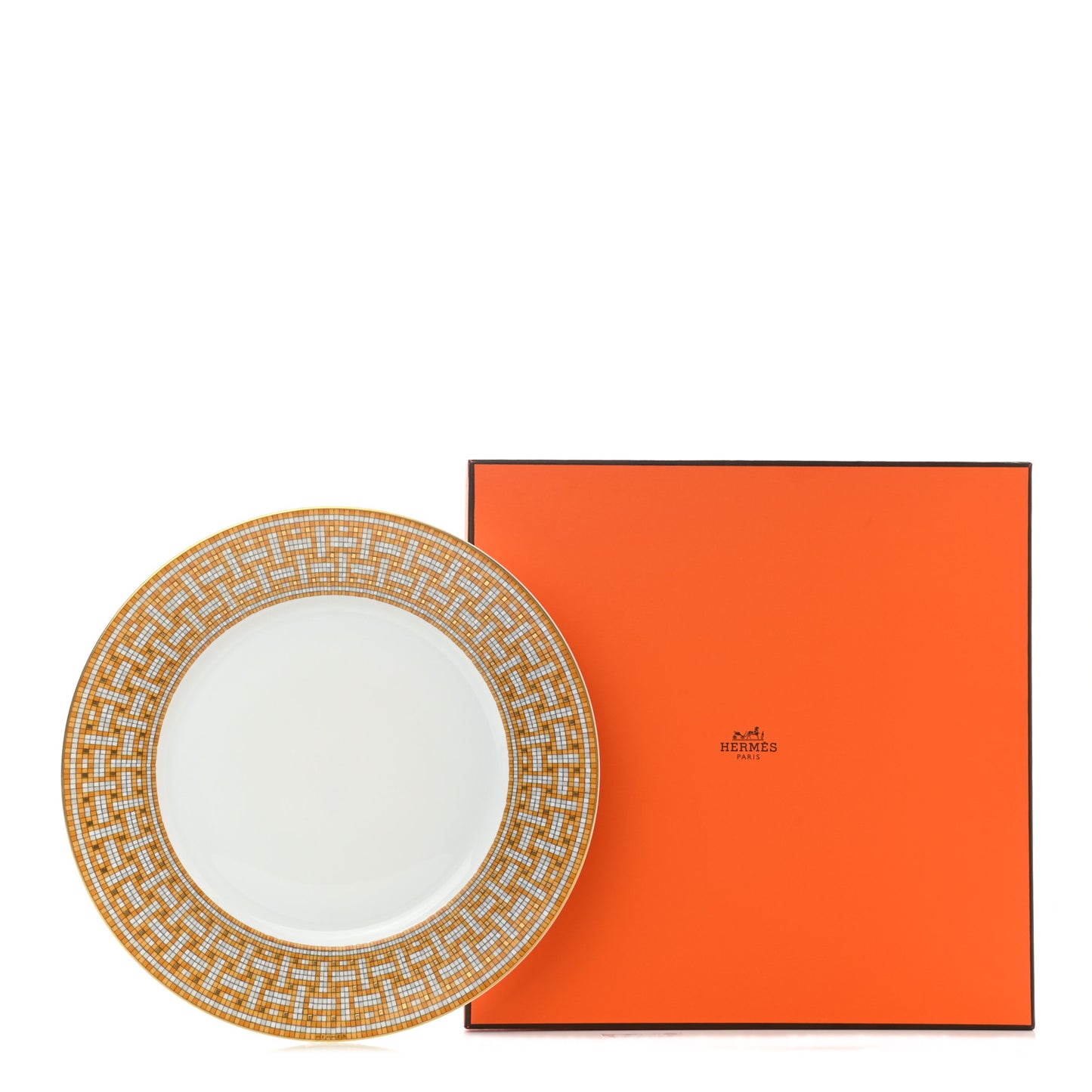 Porcelain Mosaique Au 24 Gold Dinner Plate Set of 2
