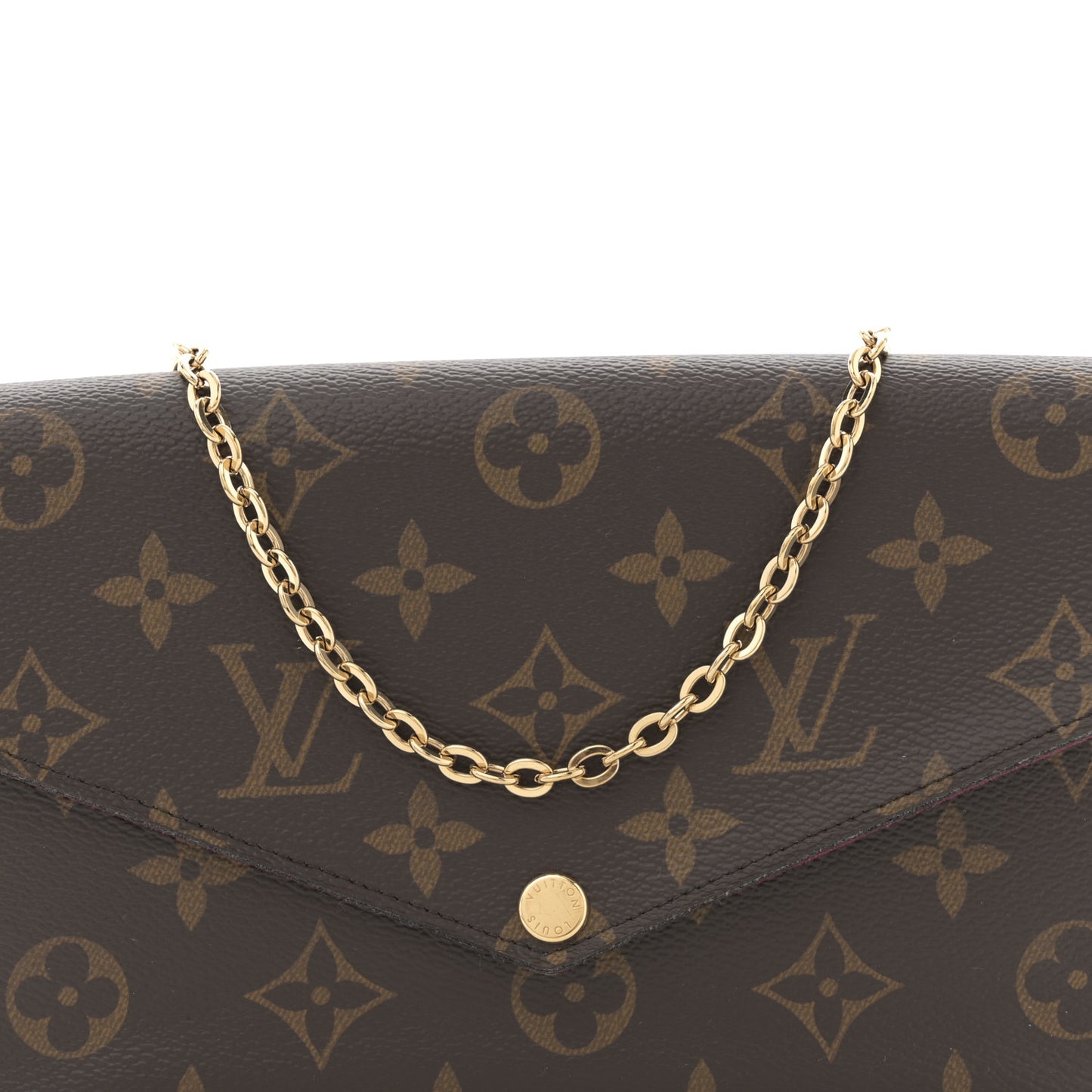 Monogram Pochette Felicie Chain Wallet Fuchsia