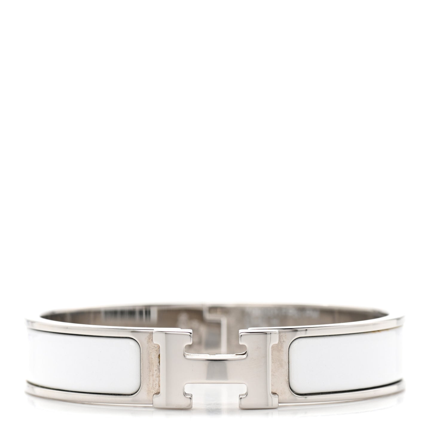 Enamel Narrow Clic Clac H Bracelet PM White