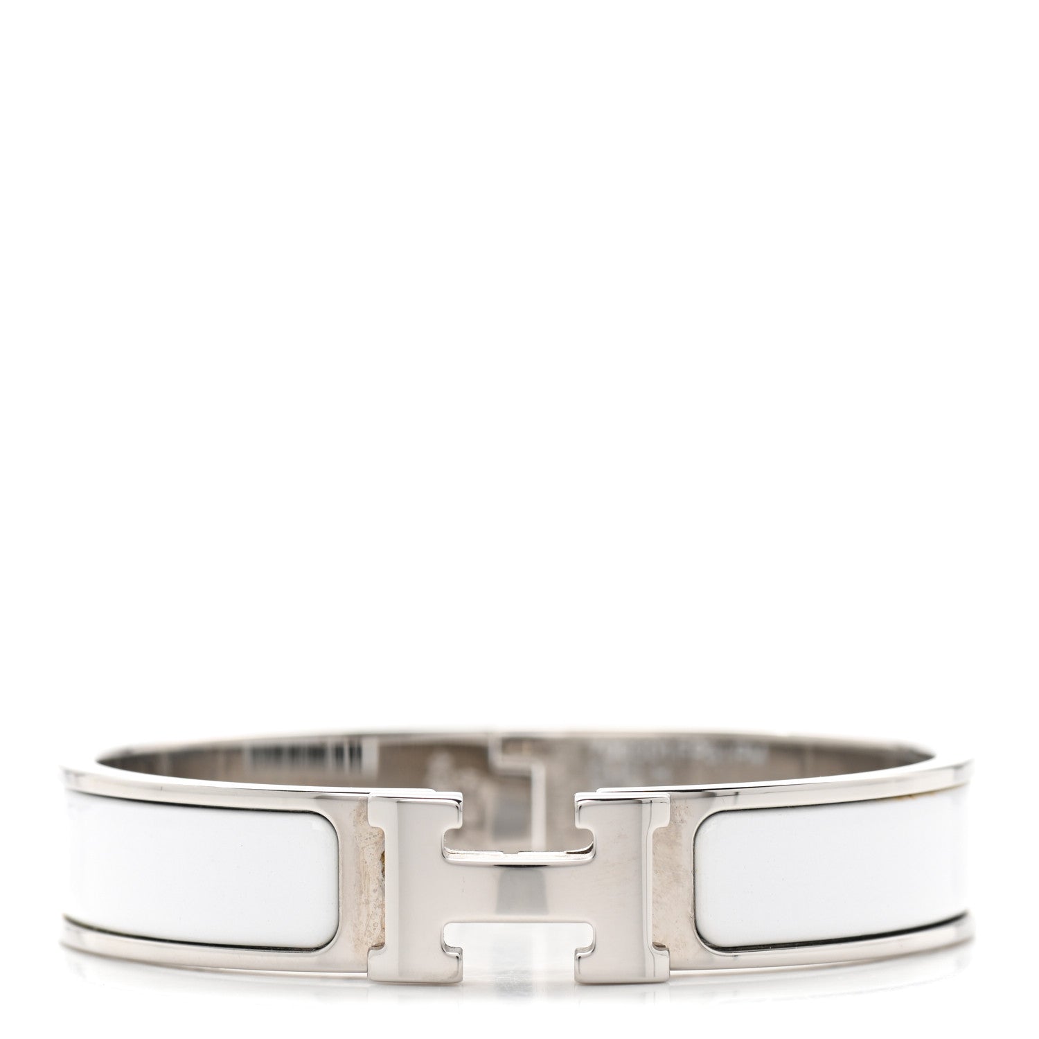 Hermes Enamel Narrow Clic Clac H Bracelet PM White 1 of 5