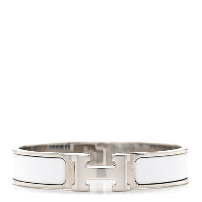 Hermes Enamel Narrow Clic Clac H Bracelet PM White 1 of 5