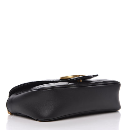 Gucci Calfskin Matelasse Super Mini GG Marmont Shoulder Bag Black 4 of 12