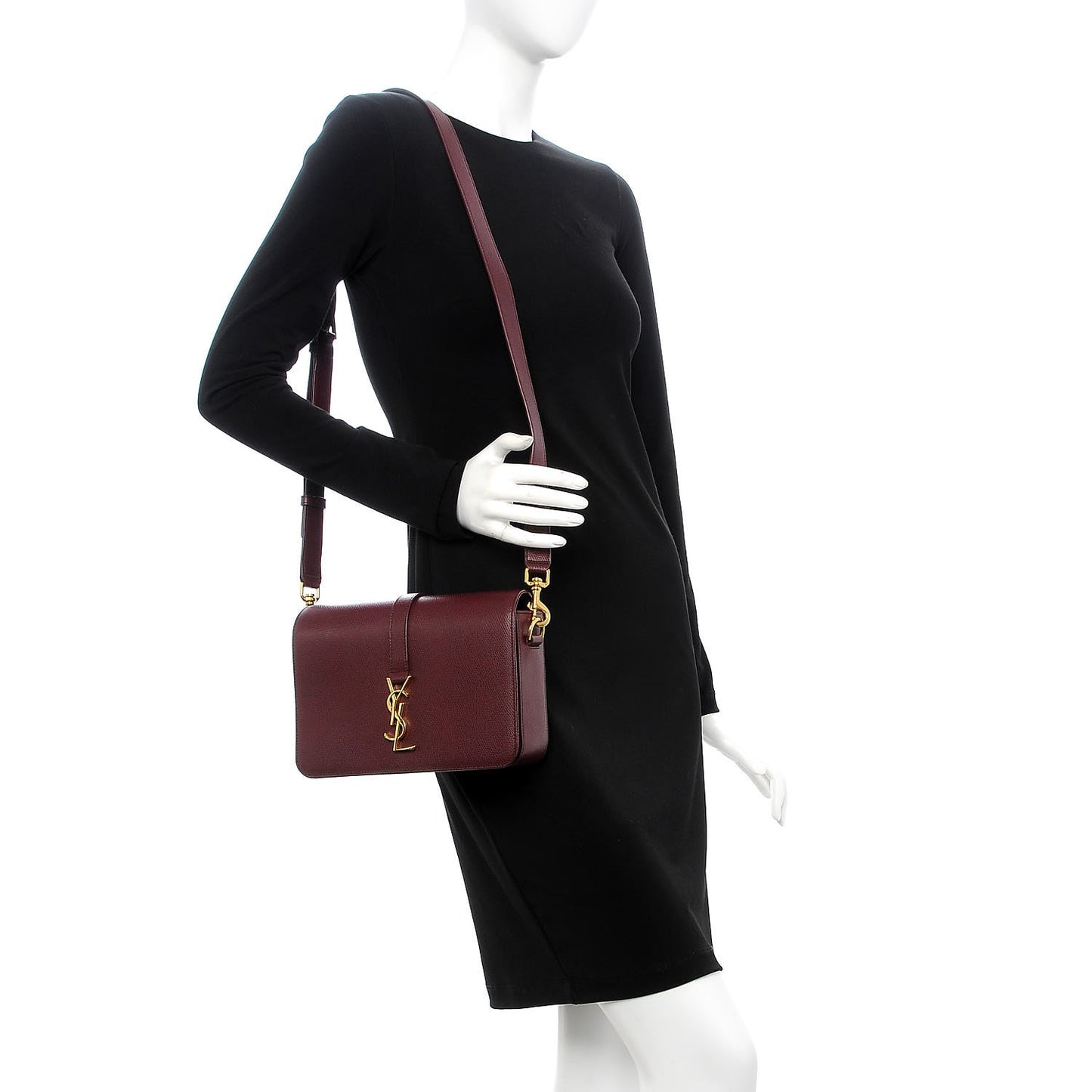 Textured Calfskin Medium Classic Monogram Universite Bag Dark Red