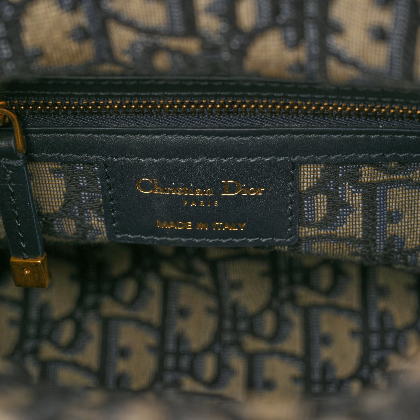 Wicker Oblique Medium Lady Dior Bag Blue