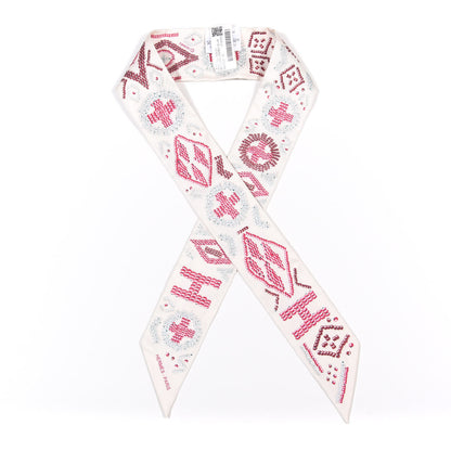 Hermes Silk Kelly En Perles Twilly Creme Framboise 1 of 4