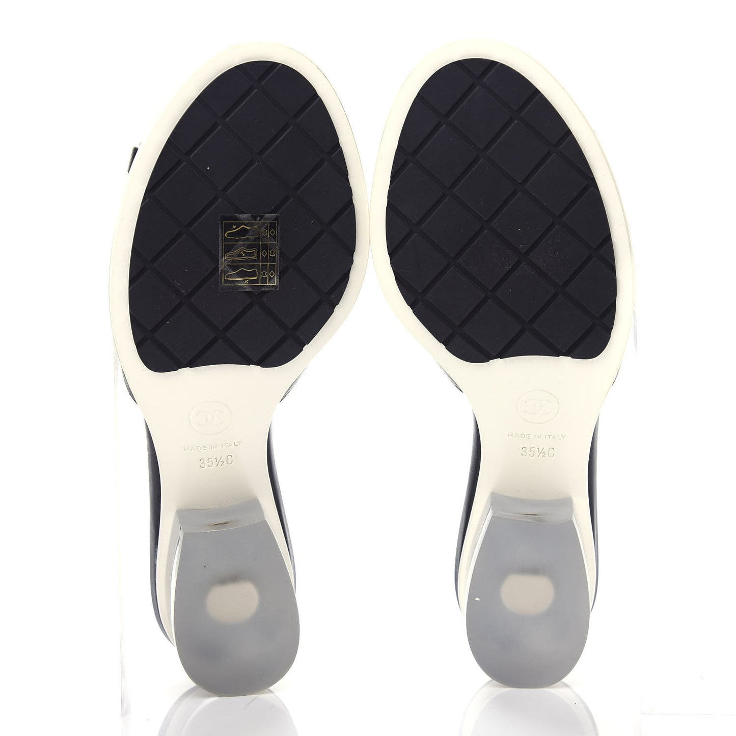 PVC Lambskin Logo Mules 35.5 Black