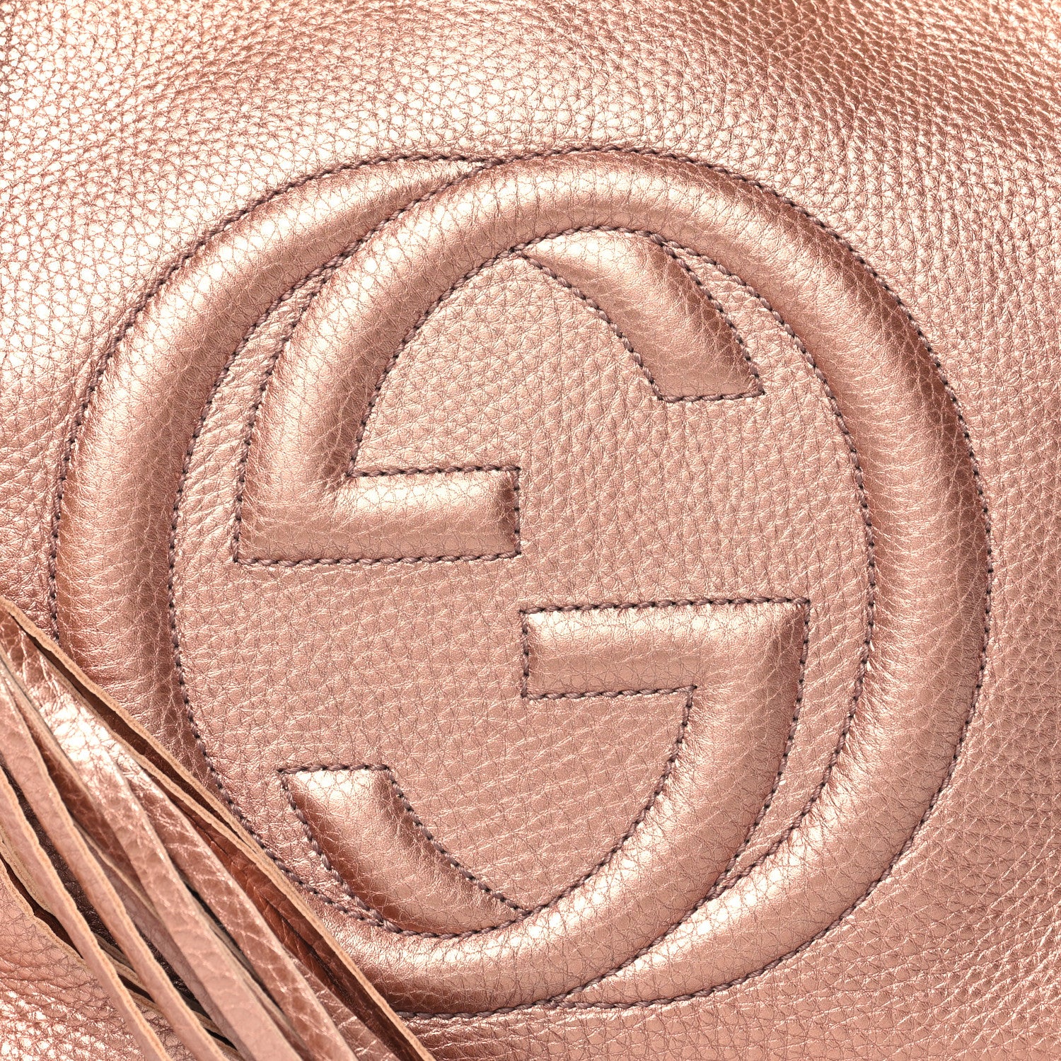 Gucci Metallic Pebbled Calfskin Medium Soho Chain Shoulder Bag Pink 9 of 11