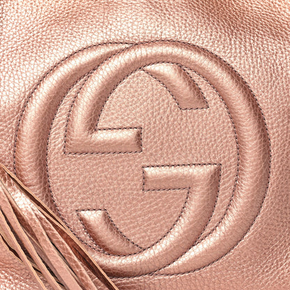 Gucci Metallic Pebbled Calfskin Medium Soho Chain Shoulder Bag Pink 9 of 11