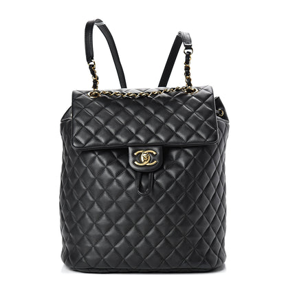 Chanel Calfskin Quilted Large Urban Spirit Backpack Black 1 of 10