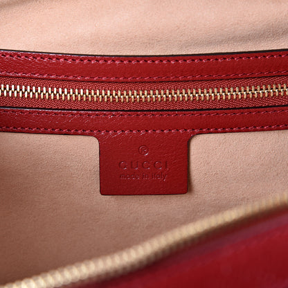 Gucci Suede Calfskin Web Small Ophidia Top Handle Shoulder Bag New Blue Romantic Cherry 5 of 9