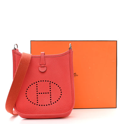 Hermes Taurillon Clemence Amazone Evelyne TPM Rouge Pivoine 11 of 11