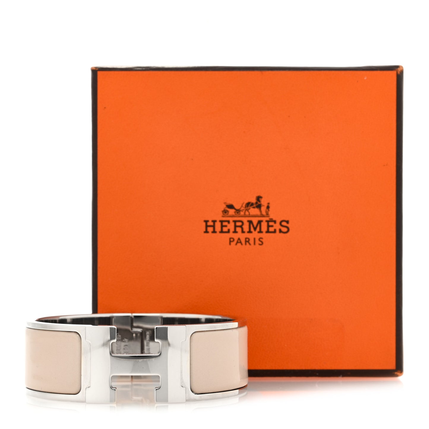 Enamel Wide Clic Clac H Bracelet PM Marron Glace