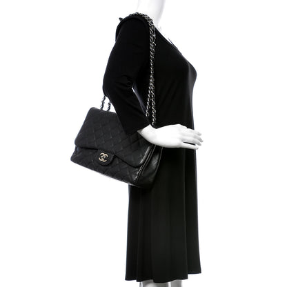 Chanel Caviar Quilted Jumbo Single Flap Black 2 of 9