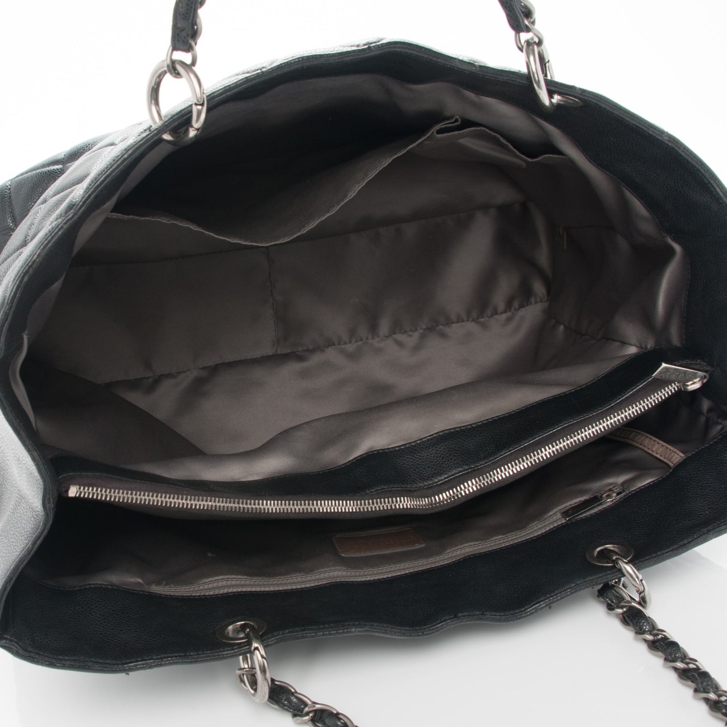 Caviar Quilted XL Grand Shopping Tote GST Dark Grey