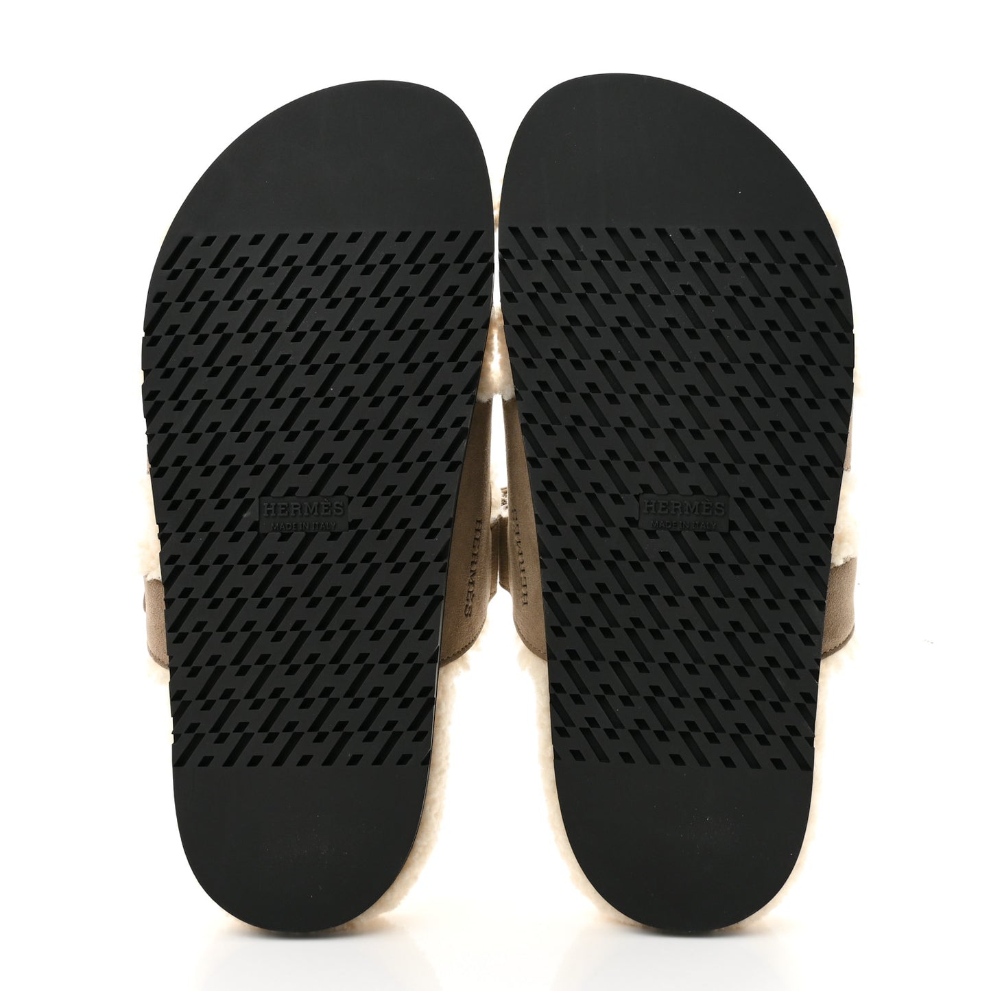 Suede Goatskin Woolskin Womens Chypre Sandals 39 Etoupe Ecru