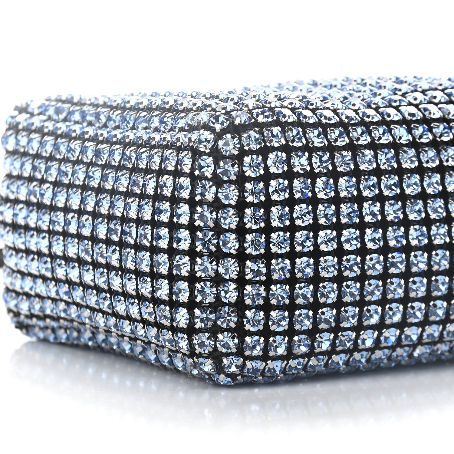 Alexander Wang Mesh Crystal Rhinestone Mini Heiress Pouch Blue Silver 8 of 9