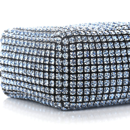 Alexander Wang Mesh Crystal Rhinestone Mini Heiress Pouch Blue Silver 8 of 9
