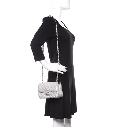 Chanel Metallic Lambskin Quilted Mini Rectangular Flap Silver 2 of 11