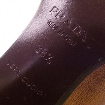 Prada Leather Daisy Mary Janes Heels Brown 38.5 6 of 8