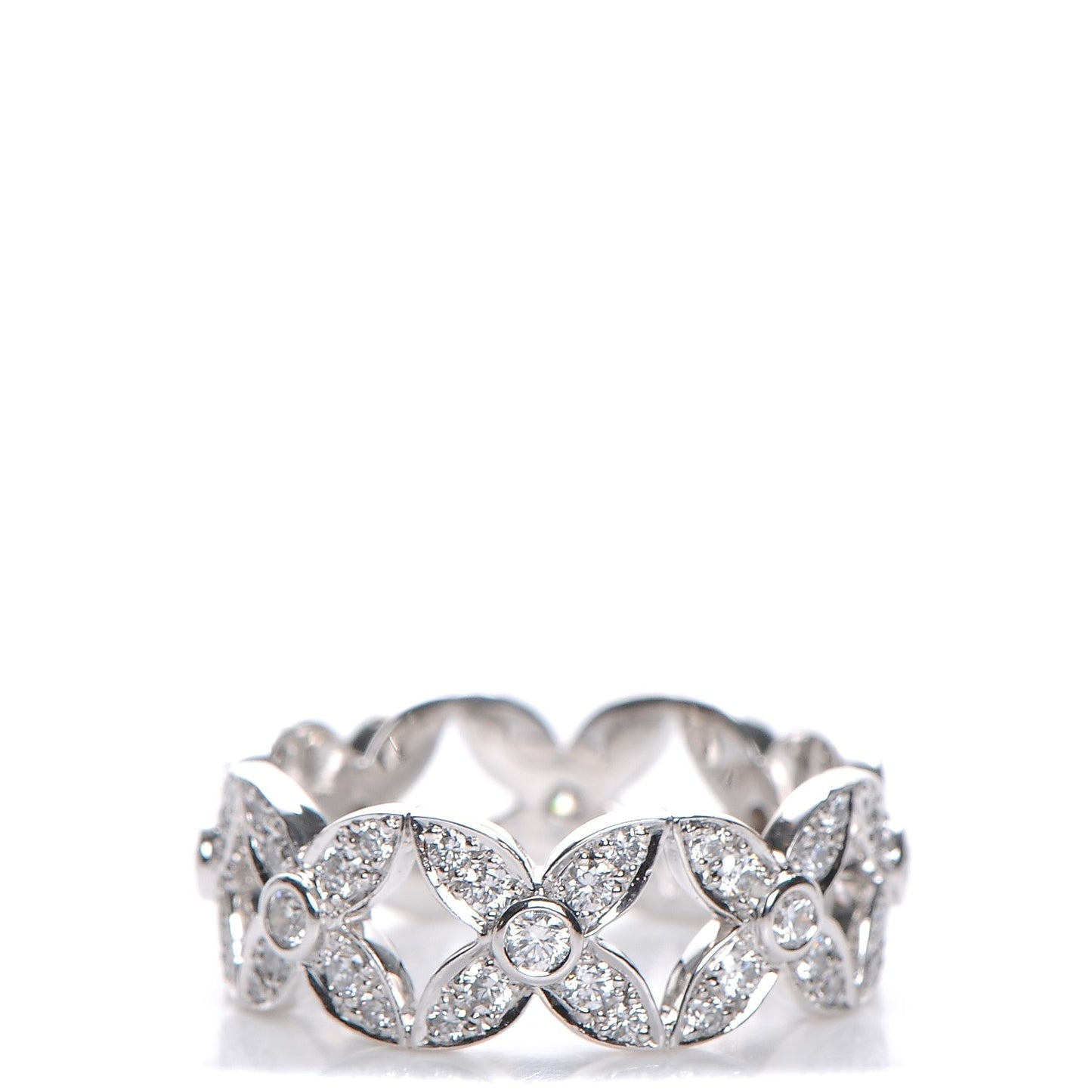 18K White Gold Diamond Les Craquantes Band Ring in size 54 7