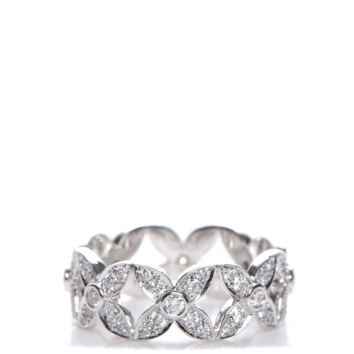 Louis Vuitton 18K White Gold Diamond Les Craquantes Band Ring in size 54 7 1 of 5