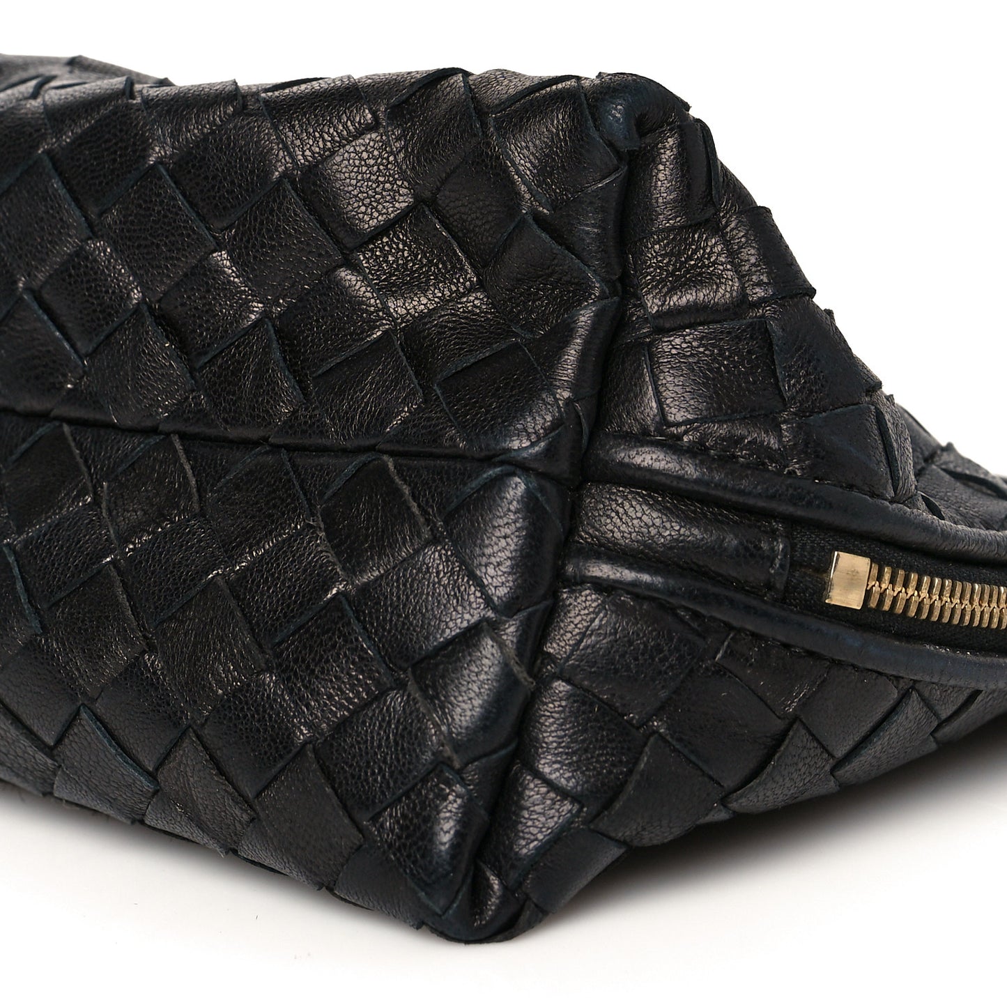 Nappa Intrecciato Small Cosmetic Pouch Black